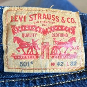 Levi’s 501 Men’s Button Fly jeans. 42x33.